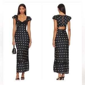 SOLD - Free People Butterfly Babe Midi Dress Black and White Comb